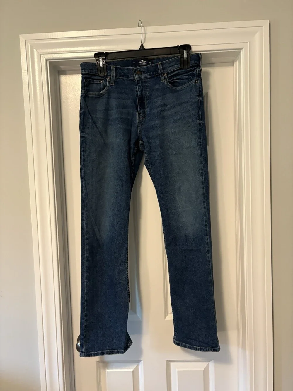 Hollister Epic Flex Classic Fit Straight Blue Denim Jeans Stretch 5-Pocket